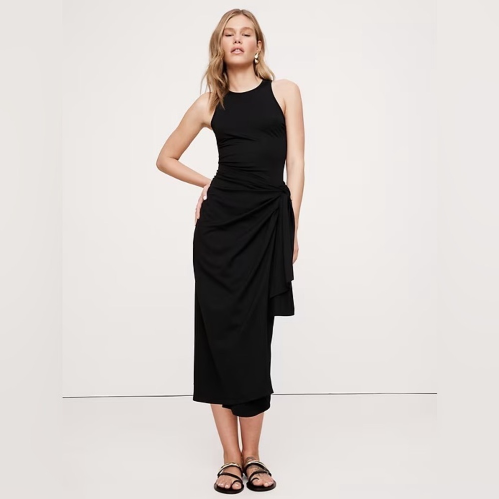 NEW! Banana Republic Black Knit Wrap Dress - 771974 🗺️1️⃣
